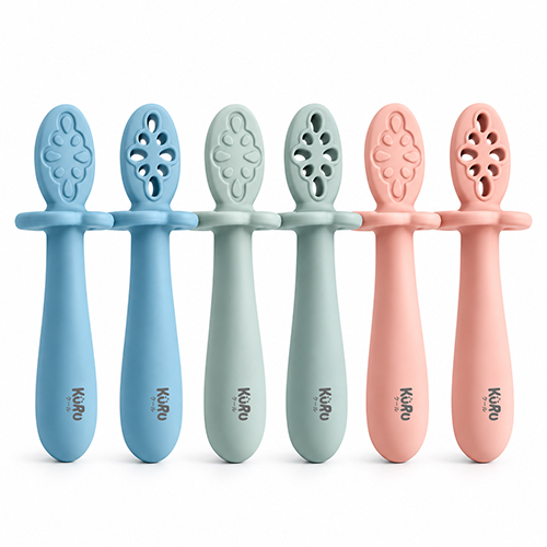 Kuru Baby SIlicone Pre Spoon Training Spoon 2 Stages | Sendok Belajar Makan Mpasi Bayi