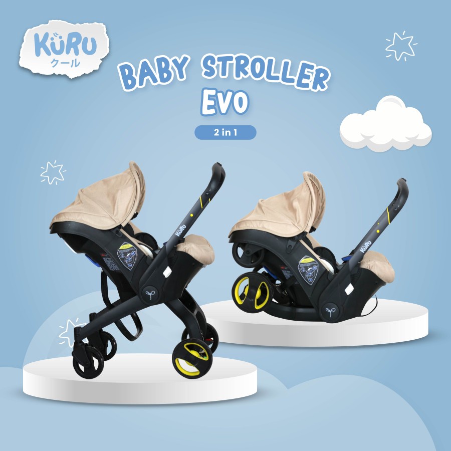 Kuru EVO 2in1 Baby / Infant Stroller & Car Seat - Kereta Dorong Bayi